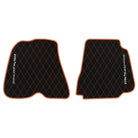 Black Leather Floor Mats for Ferrari 812 Superfast (2018-2023) with Single Diamond Pattern | Full Set Option
