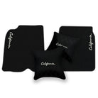 Black Leather Floor Mats for Ferrari California (2008-2014) with Double Diamond Pattern | Full Set Option