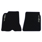 Black Leather Floor Mats for Ferrari California (2008-2014) with Double Diamond Pattern | Full Set Option