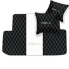 Black Leather Floor Mats for Ferrari California (2008-2014) with Double Diamond Pattern | Full Set Option