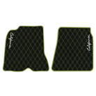 Black Leather Floor Mats for Ferrari California (2008-2014) with Double Diamond Pattern | Full Set Option
