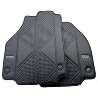 Black Leather Floor Mats For Ferrari F8 Tributo 2019-2022 ER56 Design - AutoWin