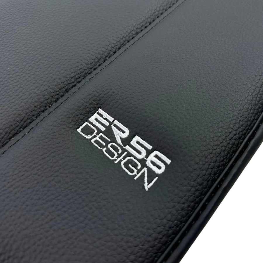 Black Leather Floor Mats For Ferrari F8 Tributo 2019-2022 ER56 Design - AutoWin