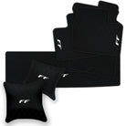 Black Leather Floor Mats for Ferrari FF (2011-2016) with Single Diamond Pattern | Full Set Option