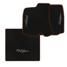 Black Leather Floor Mats for Ferrari Portofino (2018-2023) with Single Diamond Pattern | Full Set Option
