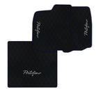 Black Leather Floor Mats for Ferrari Portofino (2018-2023) with Single Diamond Pattern | Full Set Option