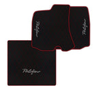 Black Leather Floor Mats for Ferrari Portofino (2018-2023) with Single Diamond Pattern | Full Set Option