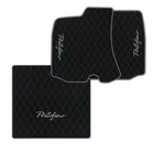 Black Leather Floor Mats for Ferrari Portofino (2018-2023) with Single Diamond Pattern | Full Set Option