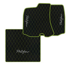 Black Leather Floor Mats for Ferrari Portofino (2018-2023) with Single Diamond Pattern | Full Set Option