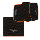 Black Leather Floor Mats for Ferrari Portofino (2018-2023) with Single Diamond Pattern | Full Set Option
