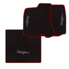 Black Leather Floor Mats for Ferrari Portofino (2018-2023) with Single Diamond Pattern | Full Set Option