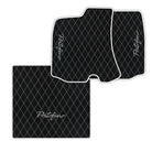 Black Leather Floor Mats for Ferrari Portofino (2018-2023) with Single Diamond Pattern | Full Set Option
