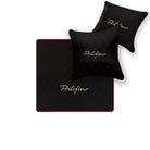 Black Leather Floor Mats for Ferrari Portofino (2018-2023) with Single Diamond Pattern | Full Set Option
