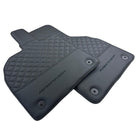 Black Leather Floor Mats for Lamborghini Aventador | Black Stitching - AutoWin