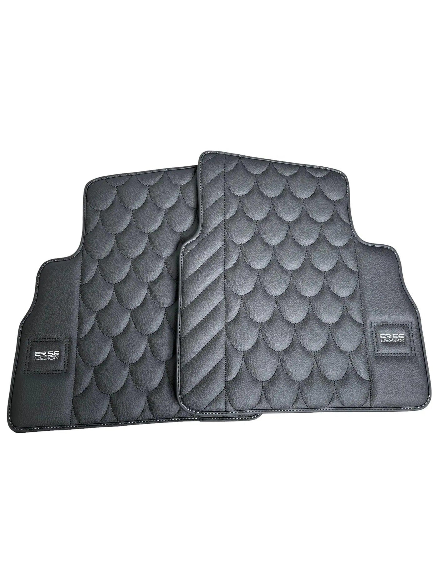 Black Leather Floor Mats For Mercedes-Benz G Class W463 (2008-2018) ER56 Design - AutoWin
