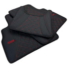 Black Leather Floor Mats for Mercedes-Benz G Class W463 2019-2022 ER56 Design - AutoWin