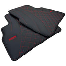 Black Leather Floor Mats for Mercedes-Benz G Class W463 2019-2022 ER56 Design - AutoWin