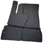 Black Leather Floor Mats for Mercedes-Benz G Class W463 2019-2022 ER56 Design - AutoWin