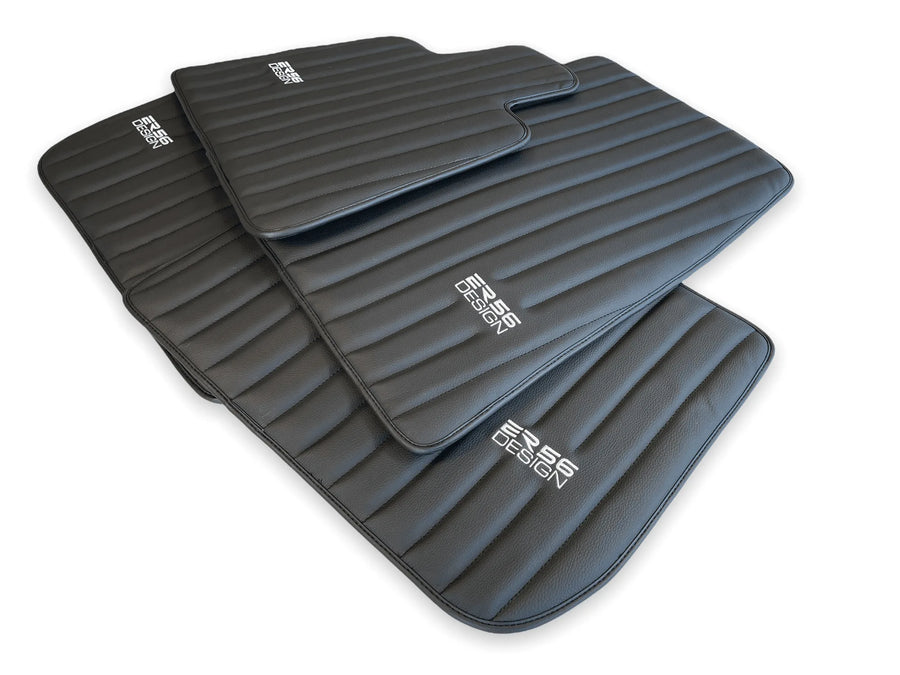 Black Leather Floor Mats for Rolls Royce Phantom VIII (2017-2024) ER56 Design Brand - AutoWin