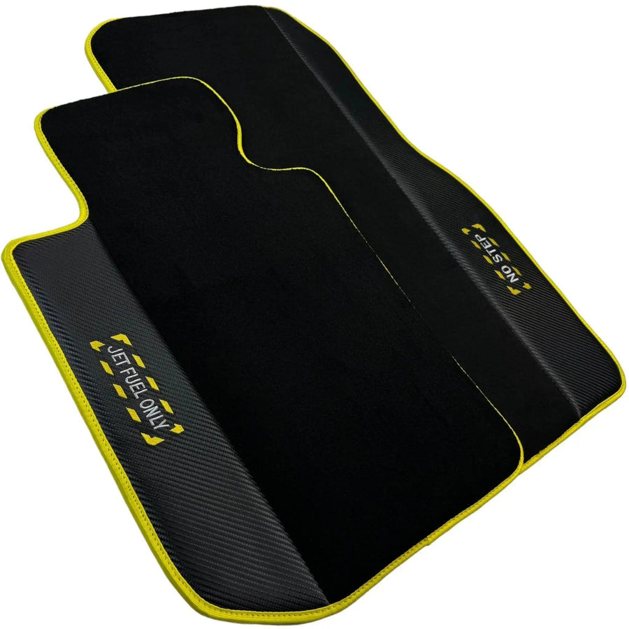 Black Mats For BMW 5 Series G30 | Fighter Jet Edition | Yellow Trim - AutoWin
