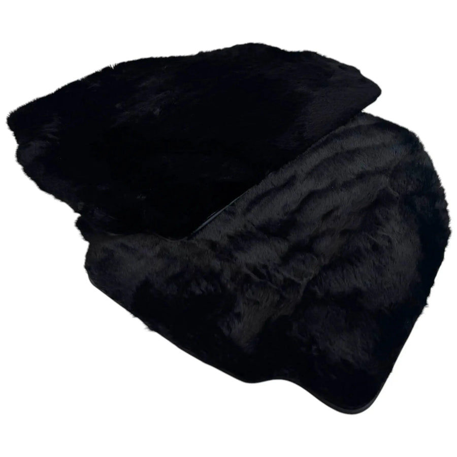 Black Sheepskin Floor Mats for Ferrari F8 Tributo (2019-2023)