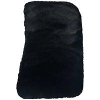 Black Sheepskin Floor Mats for Rolls-Royce Ghost Series II (2021-2024) I Orange Leather Trim - AutoWin