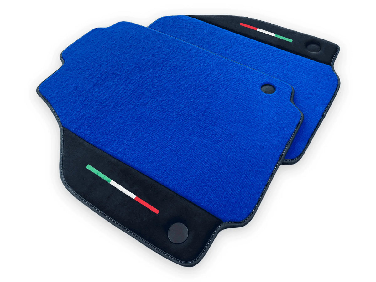 Blue Floor Mats For Ferrari 458 Italia 2009-2015 Alcantara Leather - AutoWin