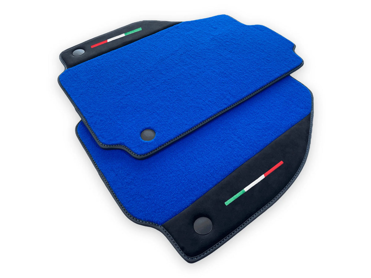 Blue Floor Mats For Ferrari 458 Italia 2009-2015 With Alcantara Leather - AutoWin