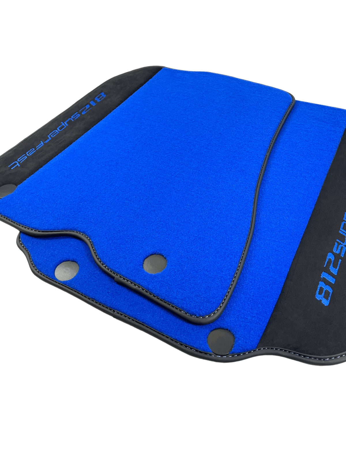 Blue Floor Mats For Ferrari 812 Superfast With Alcantara Leather - AutoWin