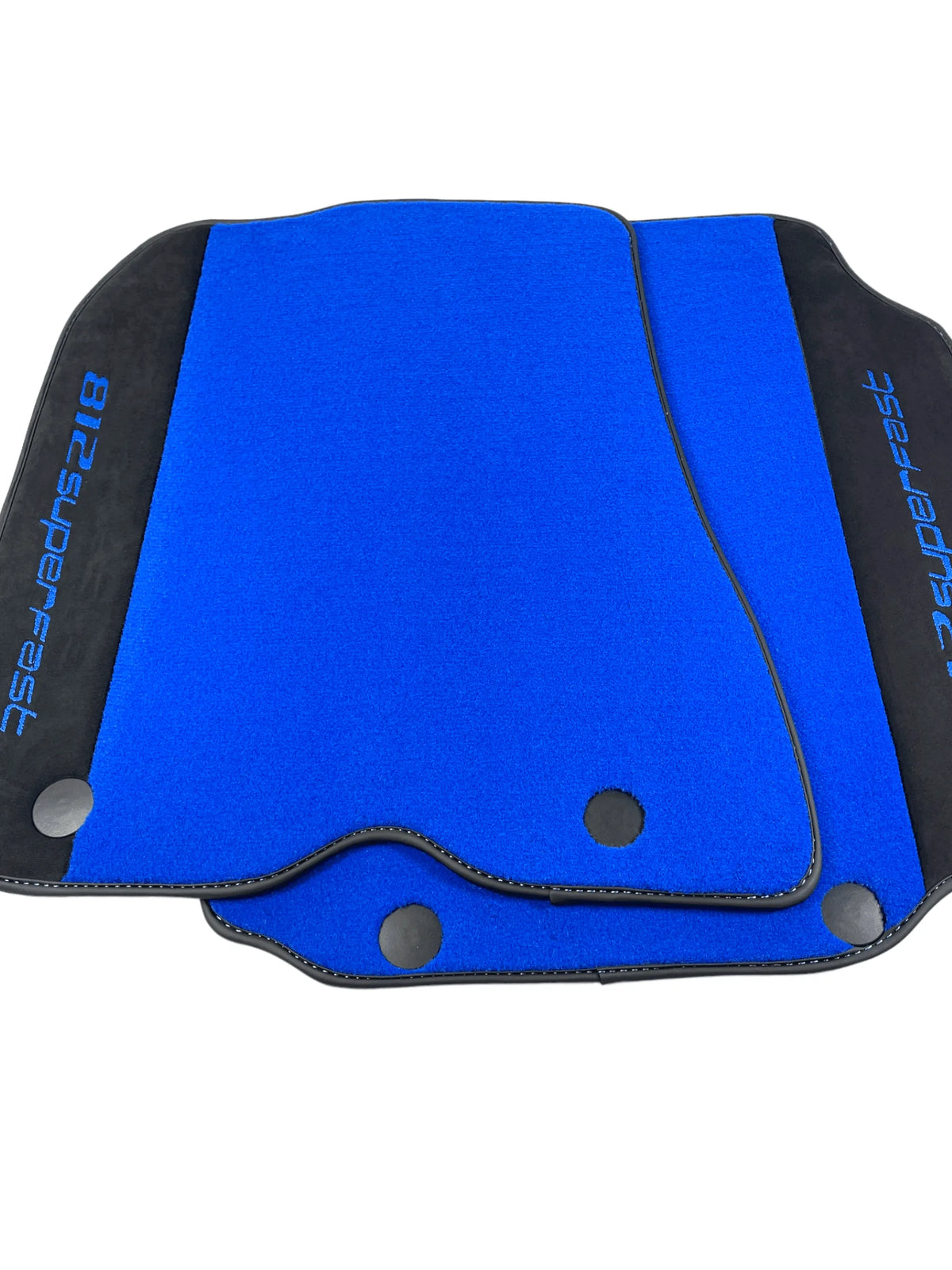 Blue Floor Mats For Ferrari 812 Superfast With Alcantara Leather - AutoWin