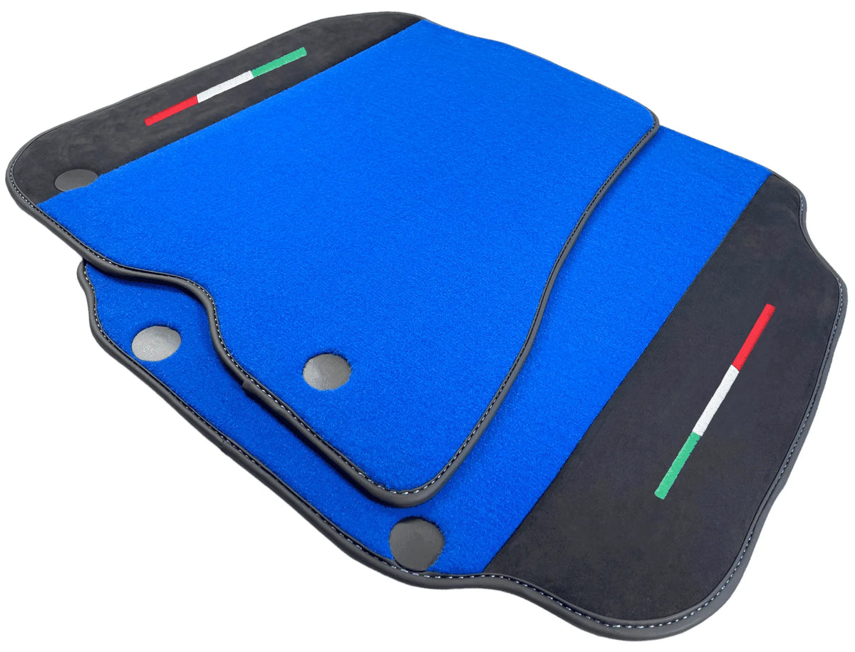 Blue Floor Mats For Ferrari 812 Superfast With Alcantara Leather