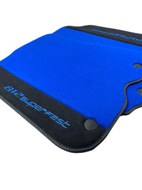 Blue Floor Mats For Ferrari 812 Superfast With Alcantara Leather - AutoWin