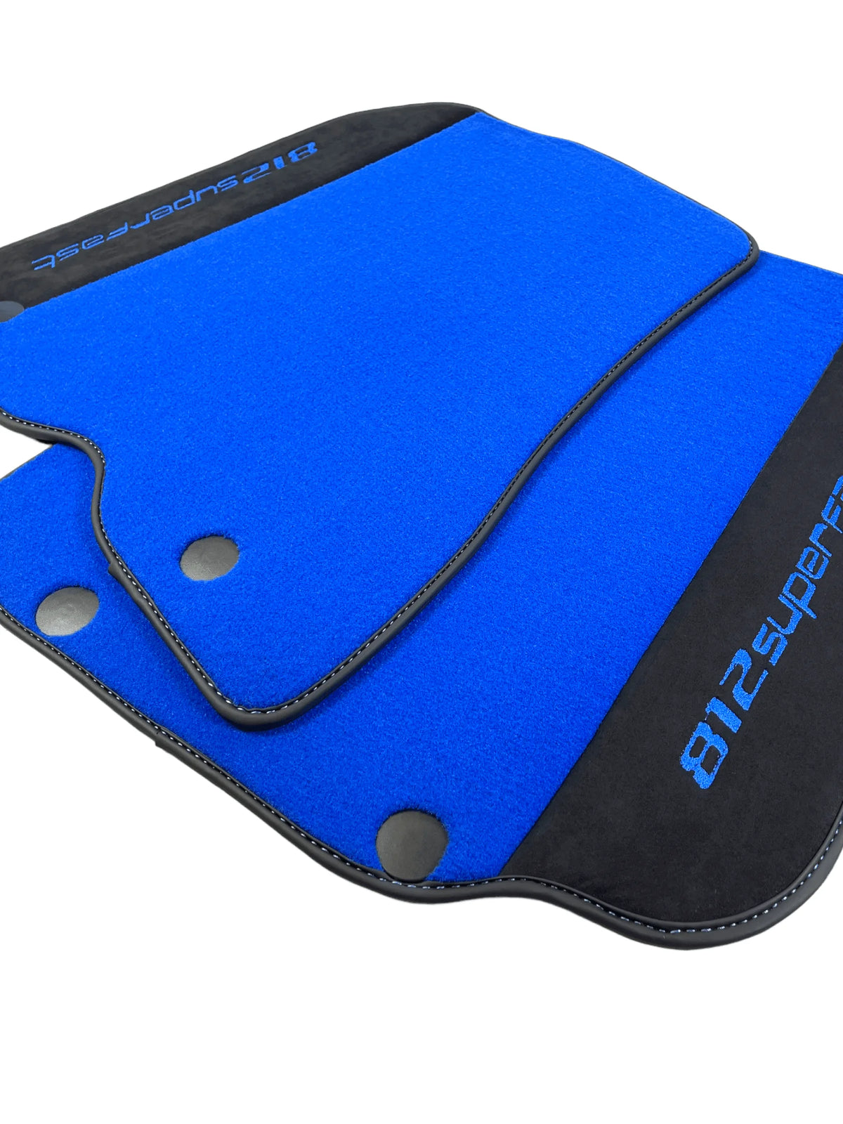Blue Floor Mats For Ferrari 812 Superfast With Alcantara Leather - AutoWin
