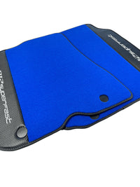 Blue Floor Mats For Ferrari 812 Superfast With Carbon Fiber Leather - AutoWin