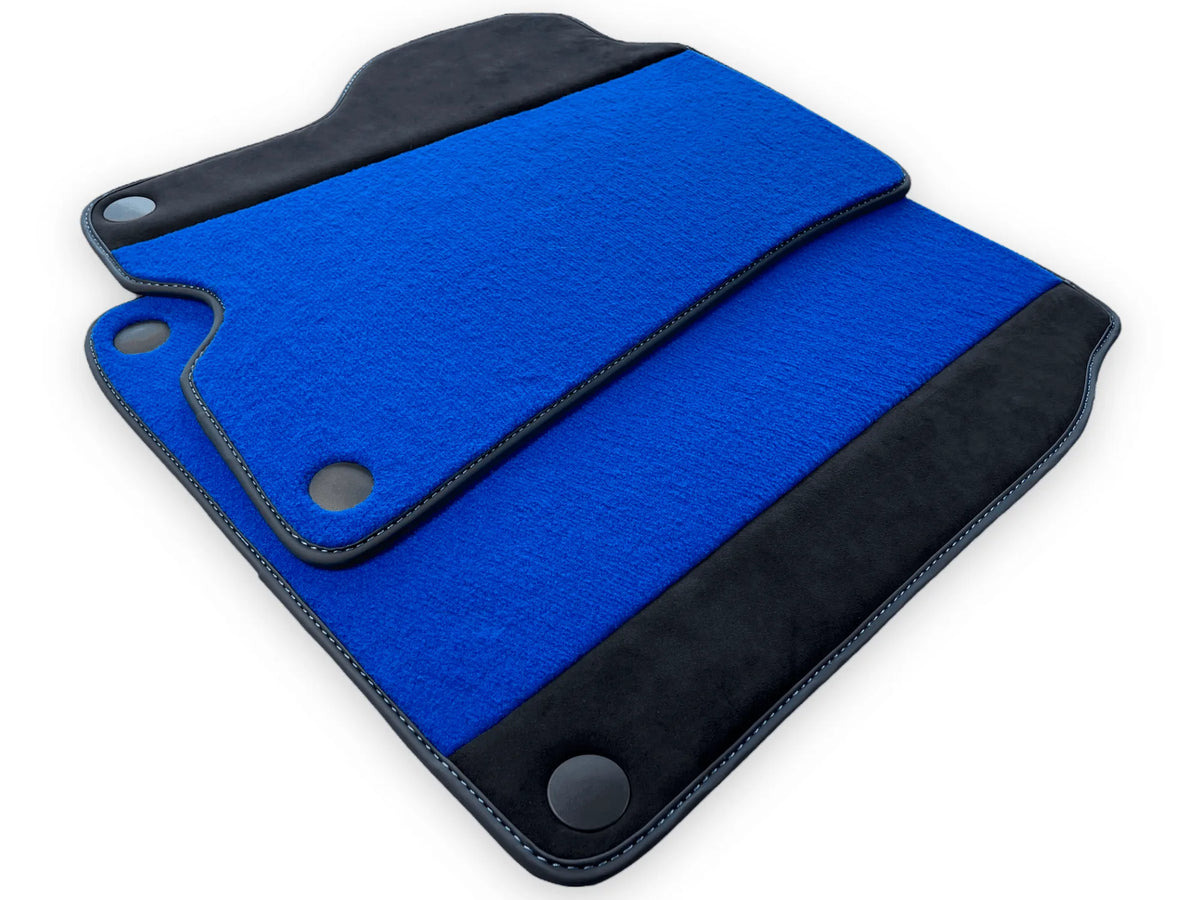 Blue Floor Mats For Ferrari California 2008-2014 With Alcantara - AutoWin