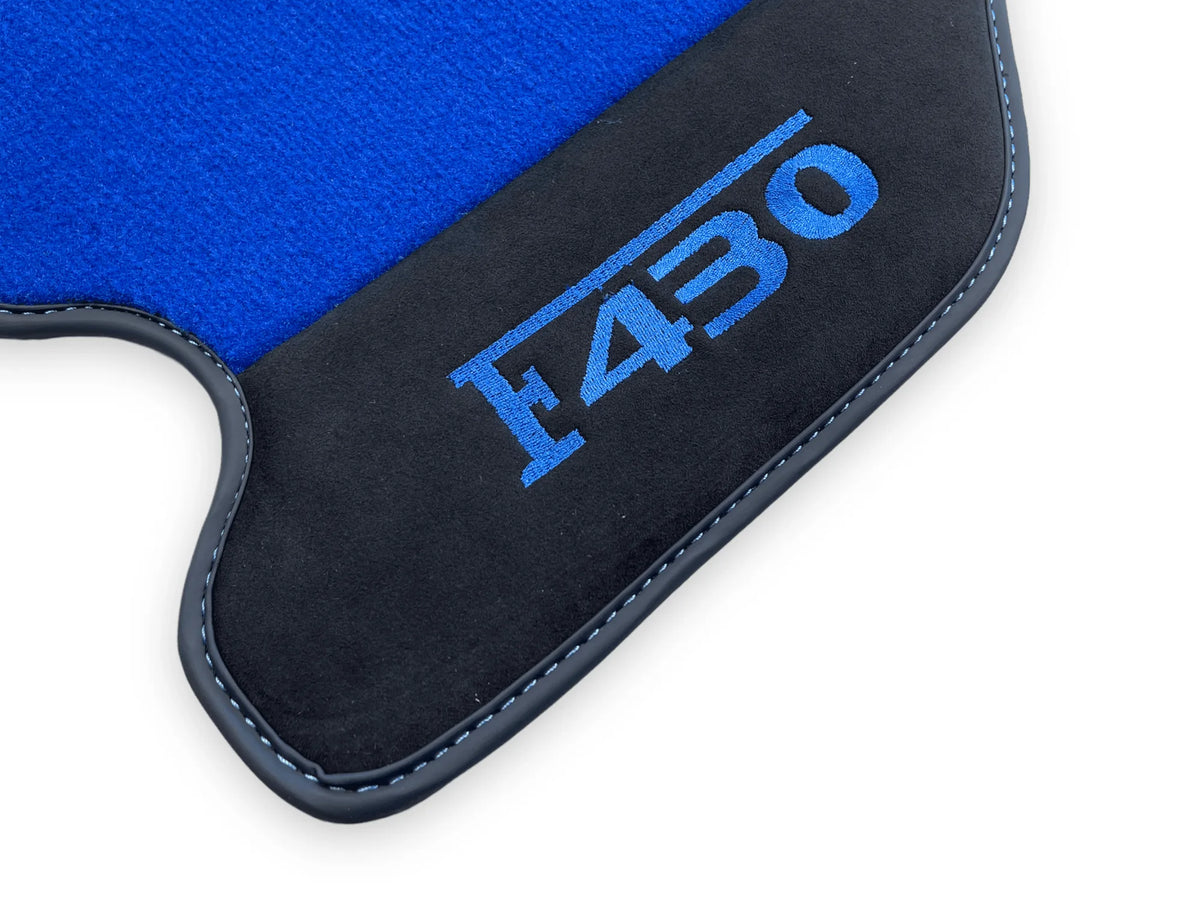 Blå Bilmatter For Ferrari F430 2004-2009 Med Alcantara Lær - AutoWin