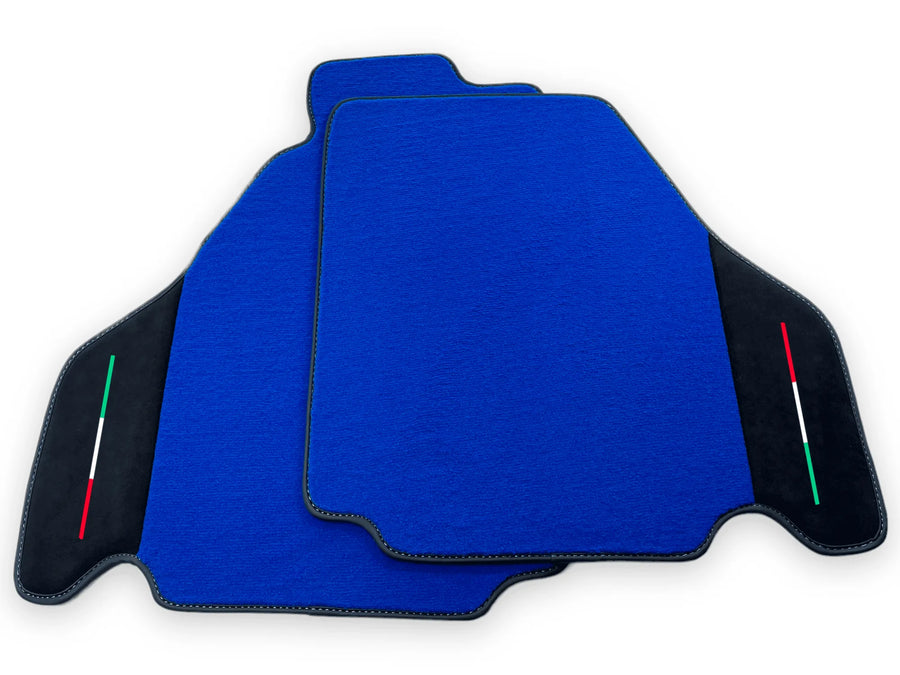 Blue Floor Mats For Ferrari F430 2004-2009 With Alcantara Leather - AutoWin