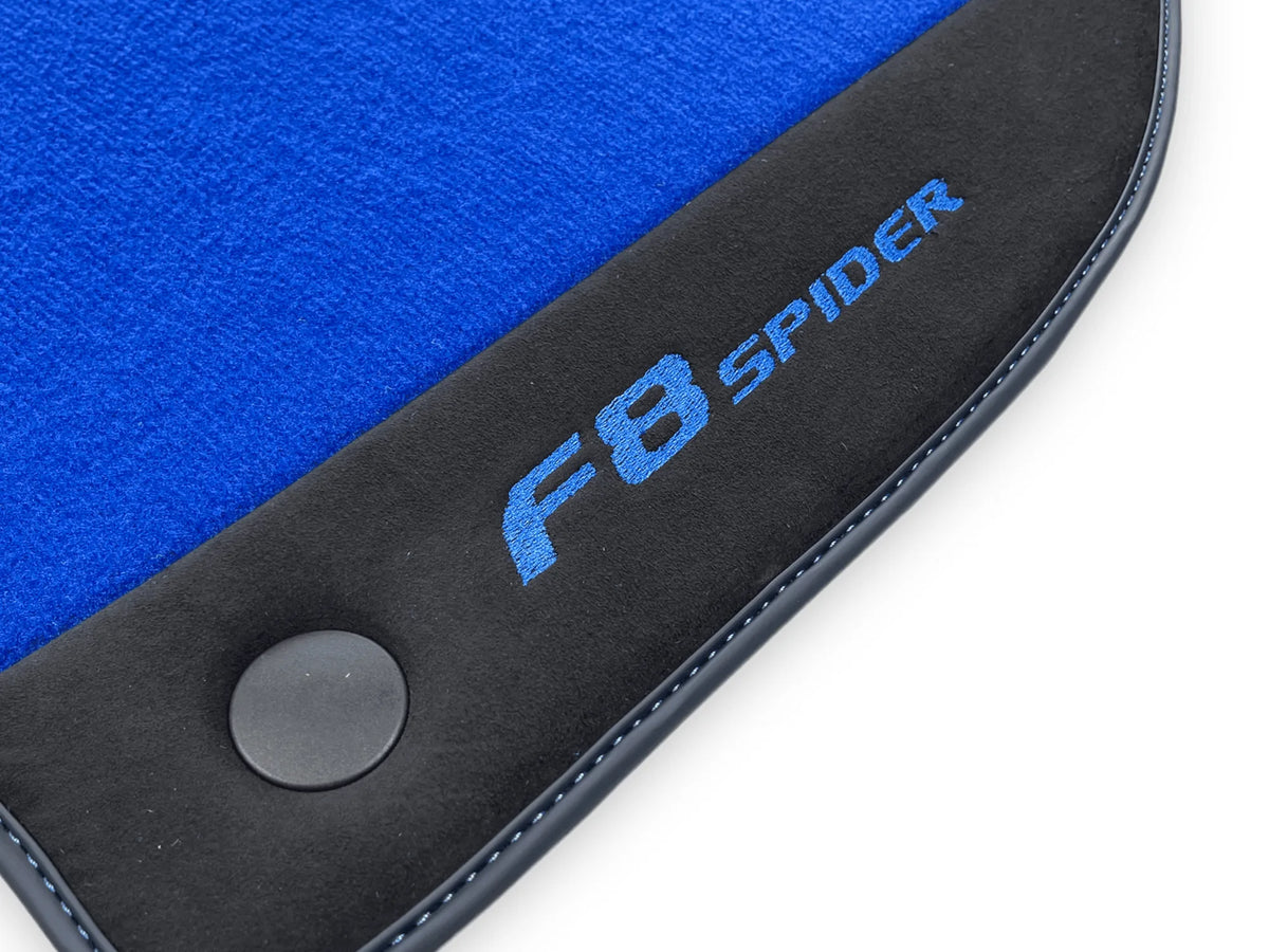 Blå Bilmatter For Ferrari F8 Spider 2019-2022 Med Alcantara - AutoWin