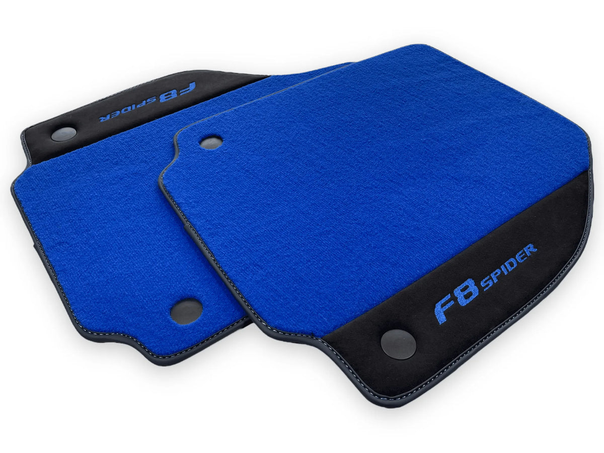Blå Bilmatter For Ferrari F8 Spider 2019-2022 Med Alcantara - AutoWin