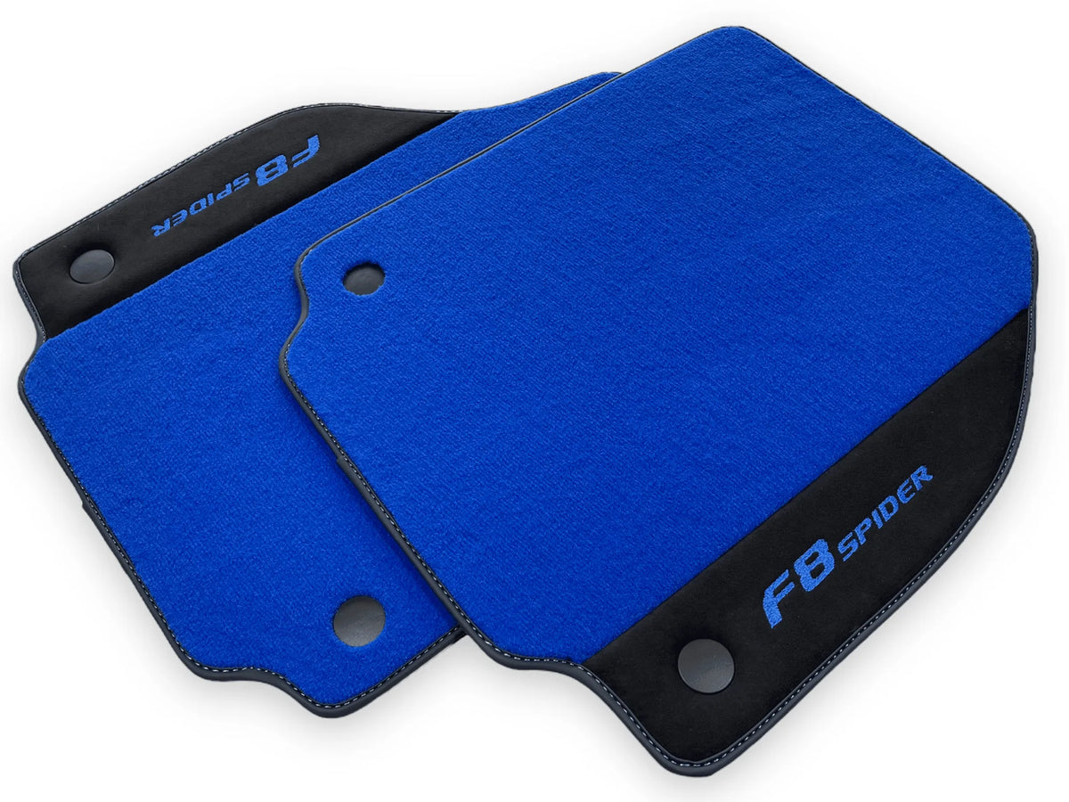 Blå Bilmatter For Ferrari F8 Spider 2019-2022 Med Alcantara - AutoWin