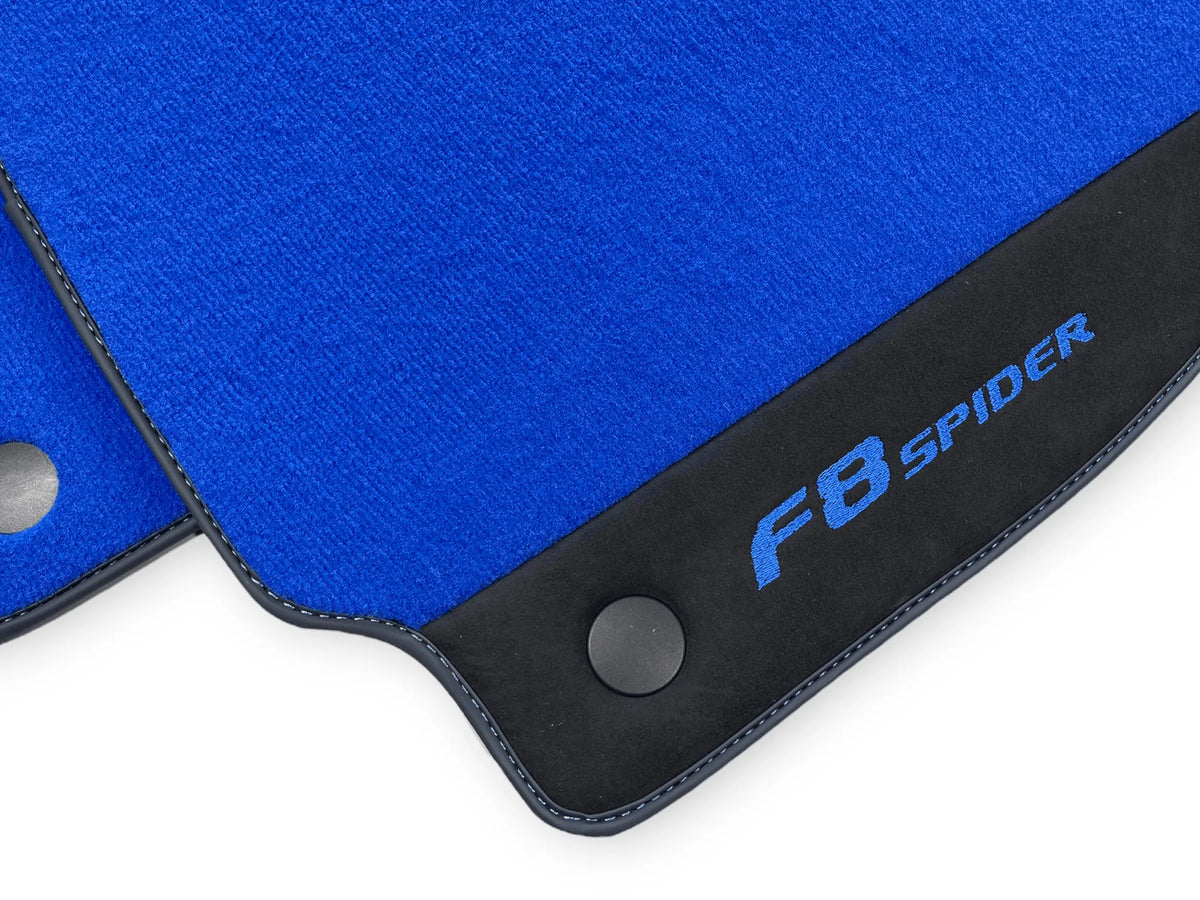 Blå Bilmatter For Ferrari F8 Spider 2019-2022 Med Alcantara - AutoWin