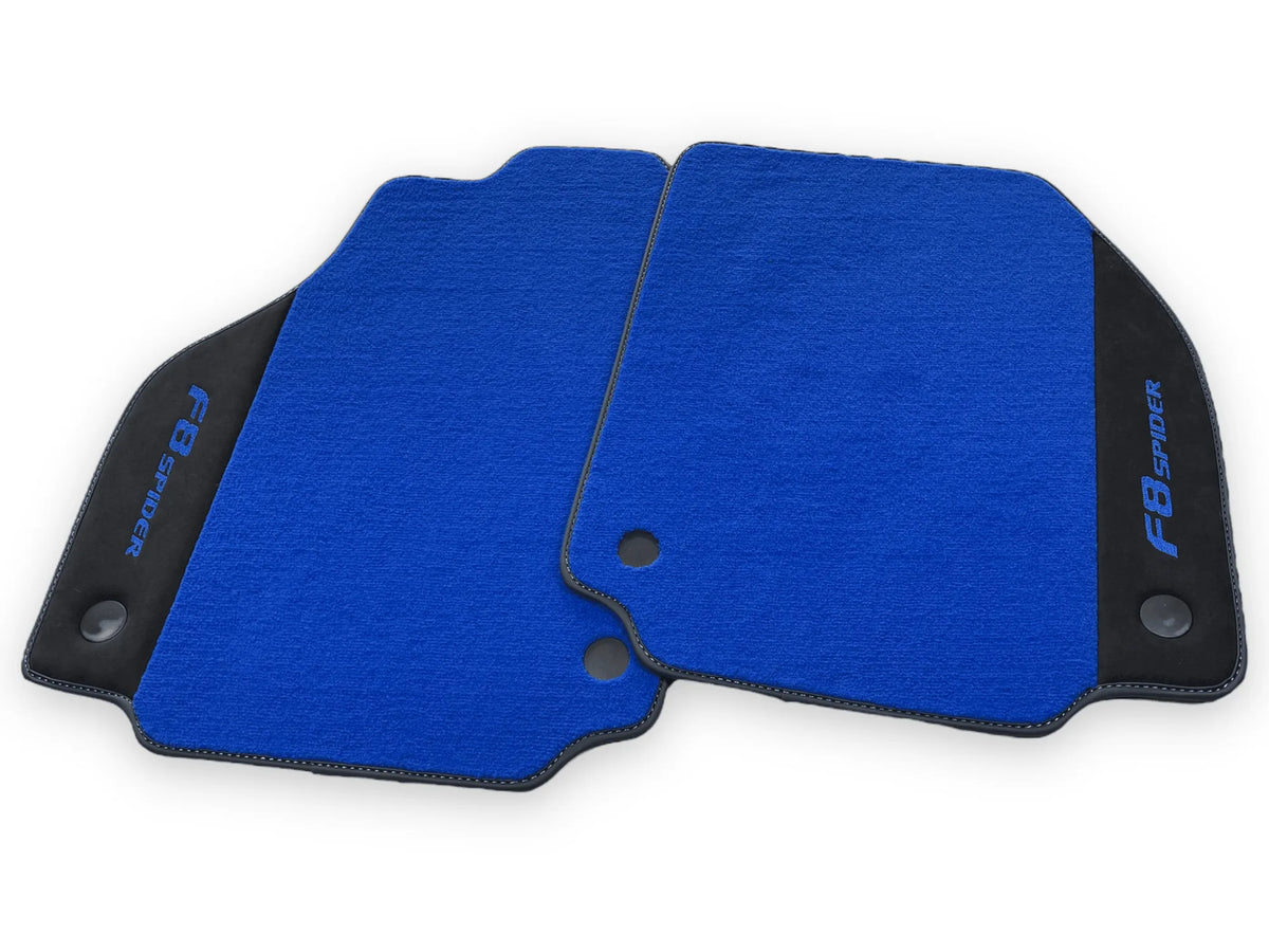 Blå Bilmatter For Ferrari F8 Spider 2019-2022 Med Alcantara - AutoWin