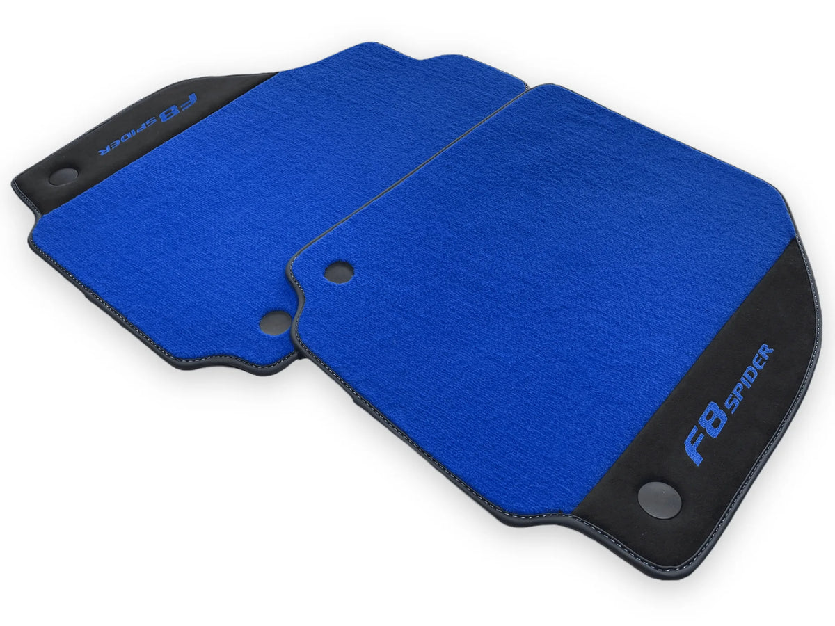Blå Bilmatter For Ferrari F8 Spider 2019-2022 Med Alcantara - AutoWin
