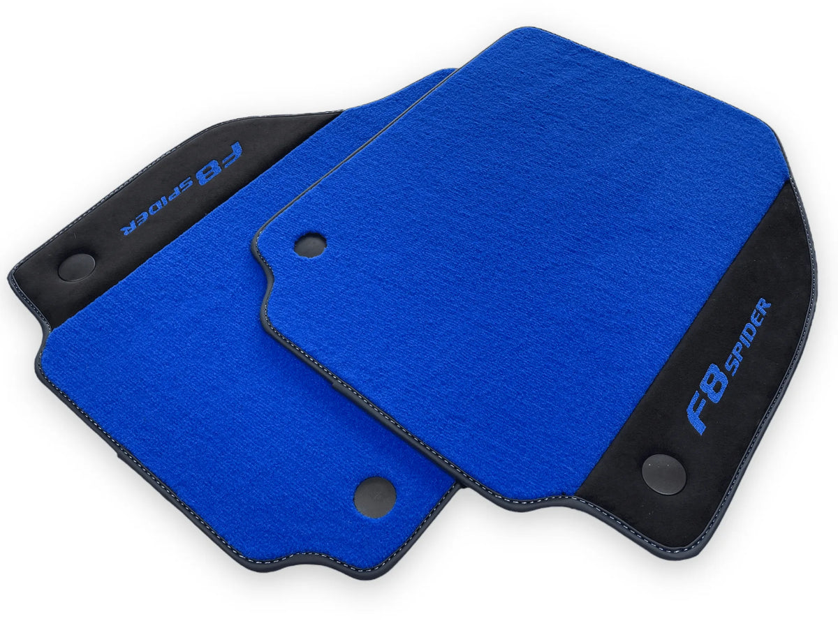 Blå Bilmatter For Ferrari F8 Spider 2019-2022 Med Alcantara - AutoWin