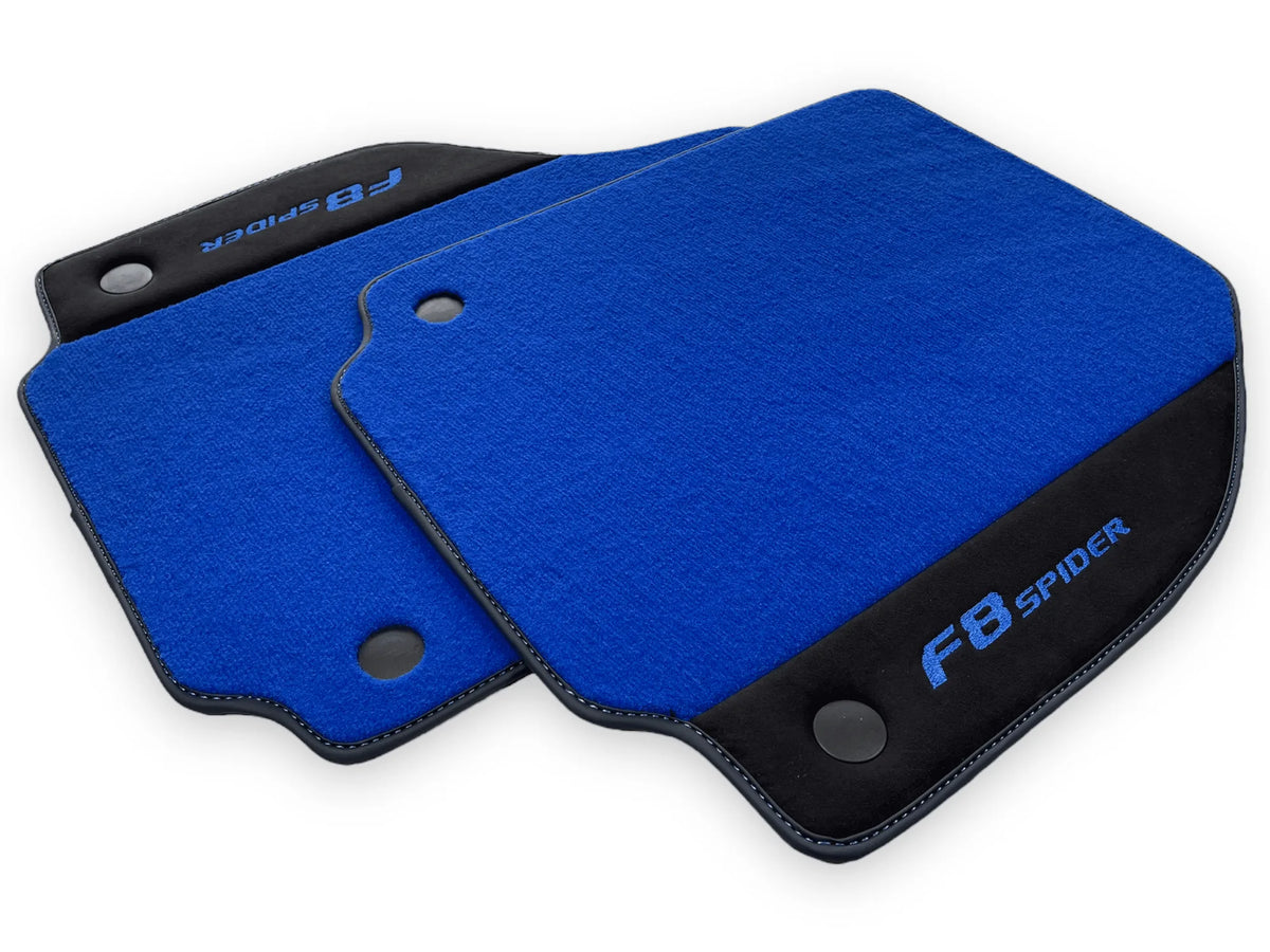 Blå Bilmatter For Ferrari F8 Spider 2019-2022 Med Alcantara - AutoWin