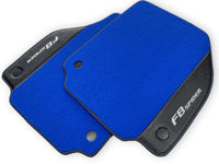 Blue Floor Mats For Ferrari F8 Spider 2019-2022 With Carbon Fiber Leather - AutoWin