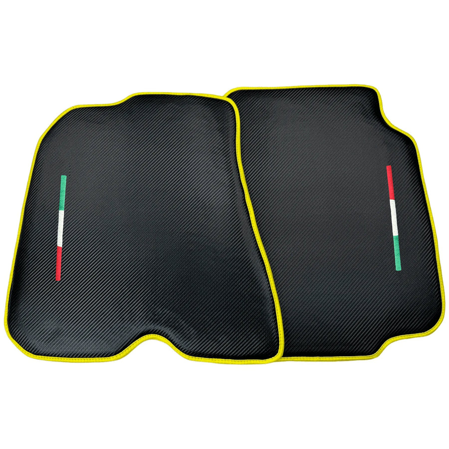 Carbon Fiber Floor Mats for Ferrari 812 Superfast | Yellow Trim