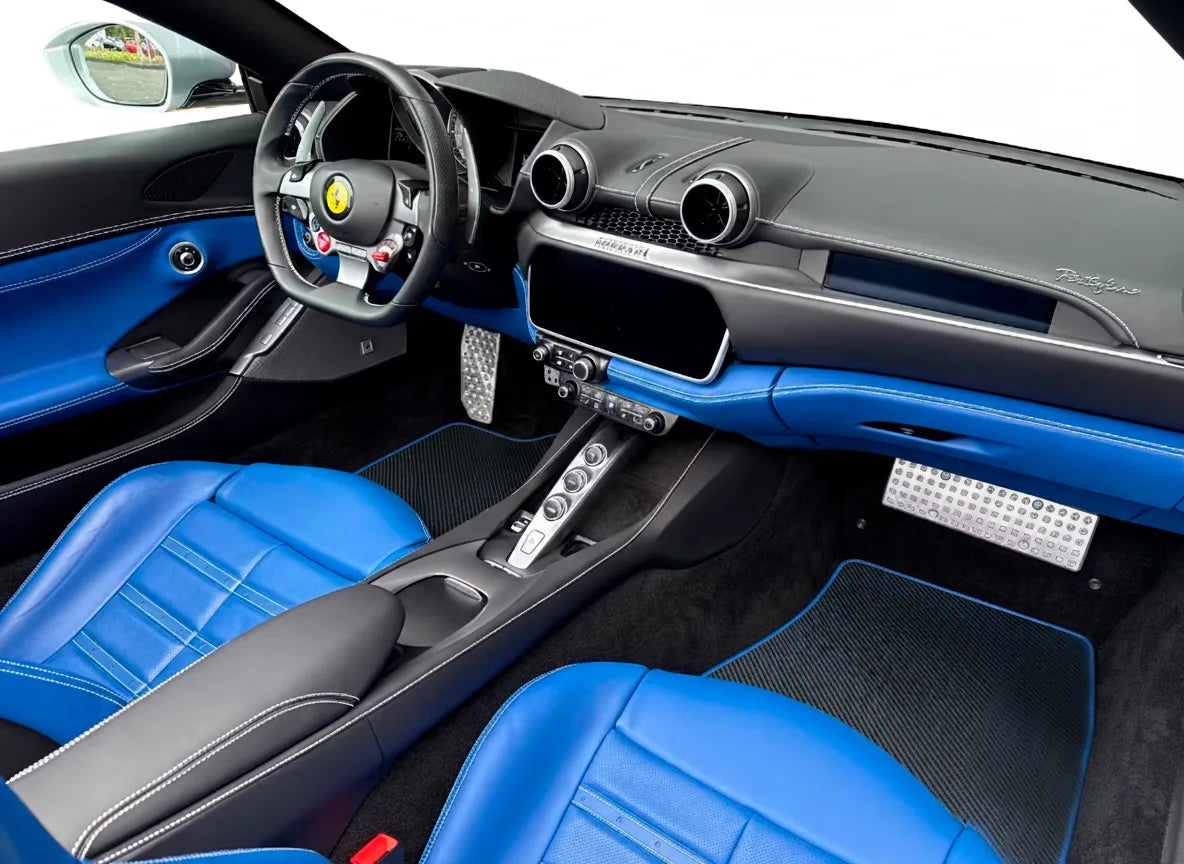 Carbon Fiber Floor Mats for Ferrari Portofino (2018-2023) | Various Trim Colors