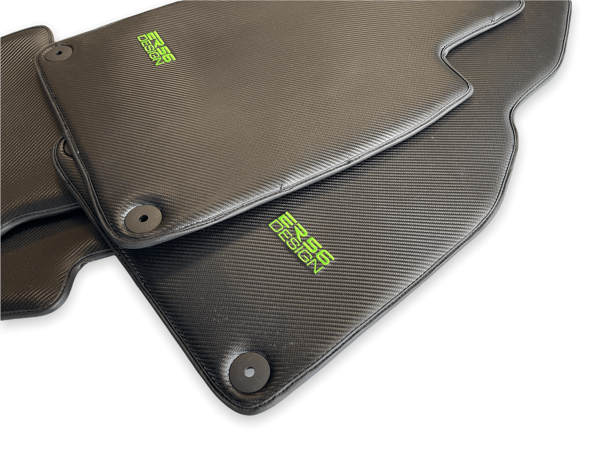 Carbon Fiber Floor Mats for Porsche Cayenne (2010-2018) Green Sewing - AutoWin