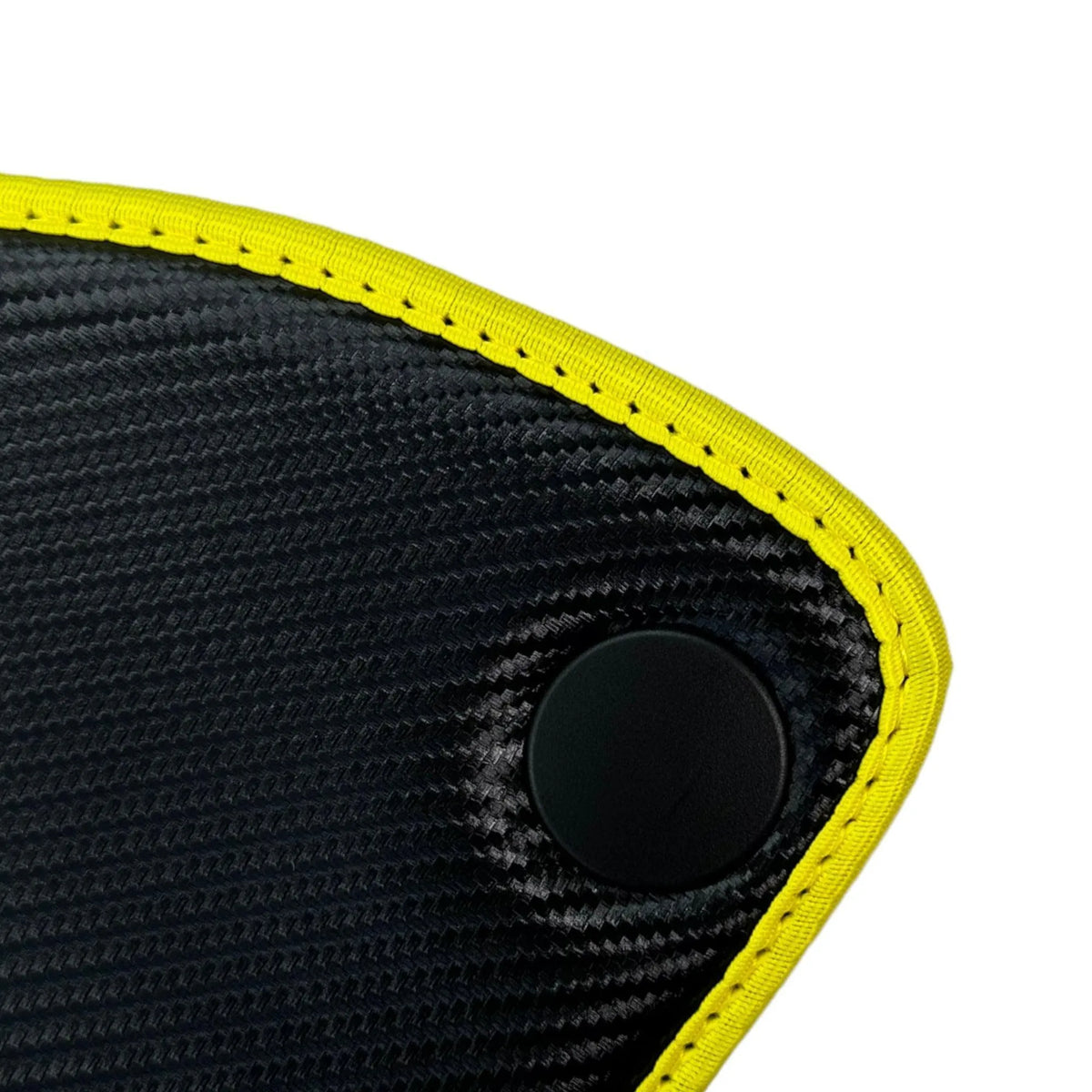 Carbon Fiber Leather Floor Mats For Ferrari California T (2015-2018) with Yellow Trim - AutoWin